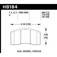 Колодки тормозные HB184F.650 HAWK HPS