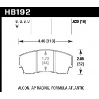 Колодки тормозные HB192B.620 HAWK HPS 5.0; 16mm