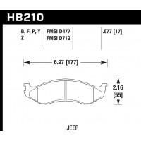 Колодки тормозные HB210F.677 HAWK HPS передние JEEP / KIA