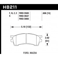 Колодки тормозные HB211N.606 HAWK HP Plus