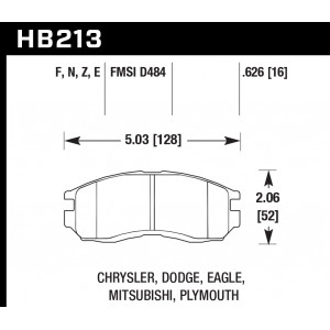 Колодки тормозные HB213E.626 HAWK Blue 9012 Mitsubishi 16 mm