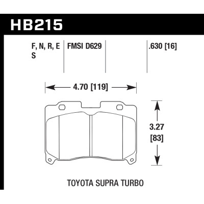 Колодки тормозные HB215N.630 HAWK HP Plus