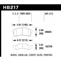 Колодки тормозные HB217E.681 HAWK Blue 9012 Camaro, Firebird 17 mm