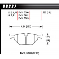 Колодки тормозные HB227G.630 HAWK DTC-60 задние BMW 5 (E34) / 7 (E32) / M3 3.0 E36