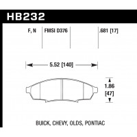 Колодки тормозные HB232F.681 HAWK HPS