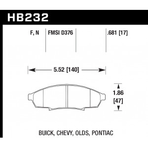 Колодки тормозные HB232F.681 HAWK HPS