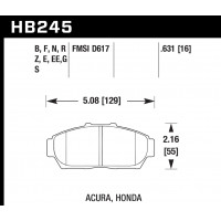 Колодки тормозные HB245E.631 HAWK Blue 9012 Honda 16 mm