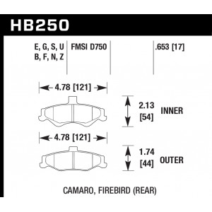 Колодки тормозные HB250F.653 HAWK HPS