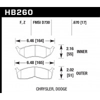 Колодки тормозные HB260F.670 HAWK HPS