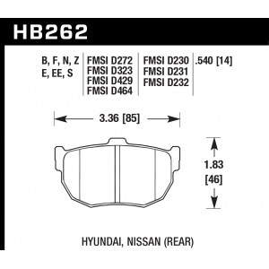 Колодки тормозные HB262B.540 HAWK Street 5.0