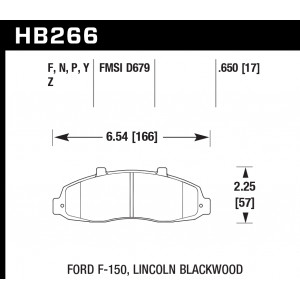 Колодки тормозные HB266F.650 HAWK HPS