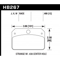 Колодки тормозные HB267J.480 HAWK DR-97 Strange w/ 0.438 in. center hole 12 mm