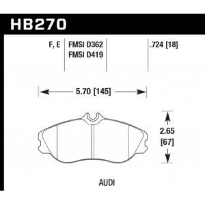 Колодки тормозные HB270F.724A HAWK HPS