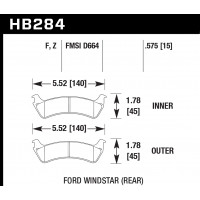 Колодки тормозные HB284F.575 HAWK HPS; 15mm