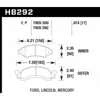 Колодки тормозные HB292F.674 HAWK HPS