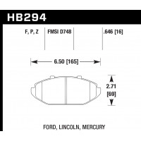 Колодки тормозные HB294F.646 HAWK HPS