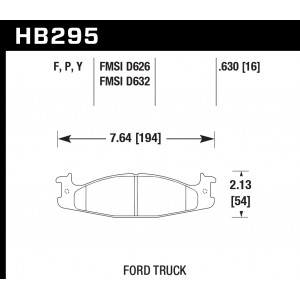 Колодки тормозные HB295F.630 HAWK HPS