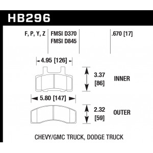 Колодки тормозные HB296P.670 HAWK SuperDuty