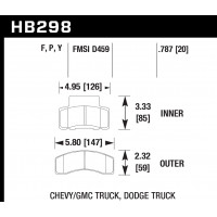 Колодки тормозные HB298F.787 HAWK HPS