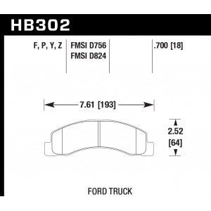 Колодки тормозные HB302P.700 HAWK SuperDuty (для StopTech ST65 перед LC200/LX570)