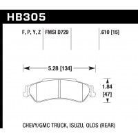 Колодки тормозные HB305F.610 HAWK HPS