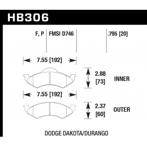 Колодки тормозные HB306F.795 HAWK HPS