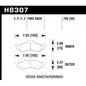 Колодки тормозные HB307P.795 HAWK SuperDuty