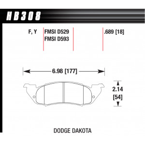 Колодки тормозные HB308Y.689 HAWK LTS