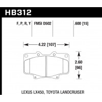 Колодки тормозные HB312P.591 HAWK SuperDuty