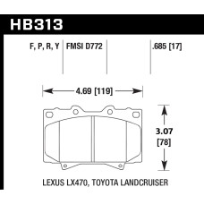 Колодки тормозные HB313B.685