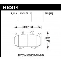 Колодки тормозные HB314F.665 HAWK HPS