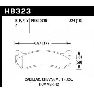 Колодки тормозные HB323B.724 HAWK Street 5.0 задние Hummer H2 / CHEVROLET Tahoe