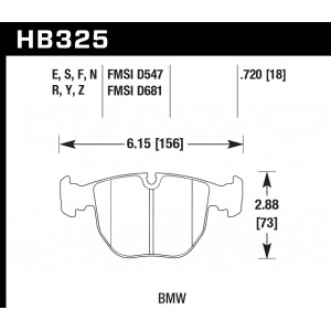 Колодки тормозные HB325N.720 HAWK HP Plus