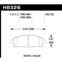 Колодки тормозные HB326Z.646 HAWK Perf. Ceramic