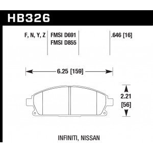 Колодки тормозные HB326Z.646 HAWK Perf. Ceramic