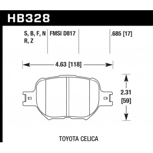 Колодки тормозные HB328B.685 HAWK Street 5.0 передние TOYOTA Celica, Corolla Verso