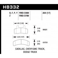 Колодки тормозные HB332B.654 HAWK Street 5.0 передние CADILLAC / CHEVROLET