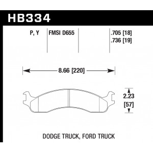 Колодки тормозные HB334Y.736 HAWK LTS