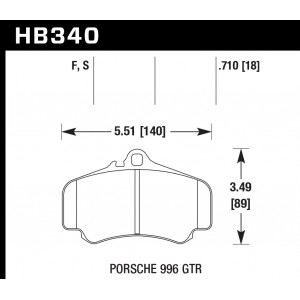 Колодки тормозные HB340S.710 HAWK HT-10 PORSCHE 911 (996), (997)