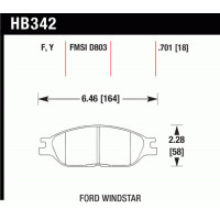 Колодки тормозные HB342Y.701 HAWK LTS; 18mm