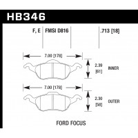 Колодки тормозные HB346E.713 HAWK Blue 9012 передние FORD Focus