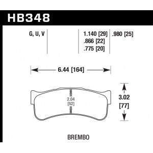 Колодки тормозные HB348G1.14 HAWK DTC-60 Brembo 29 mm