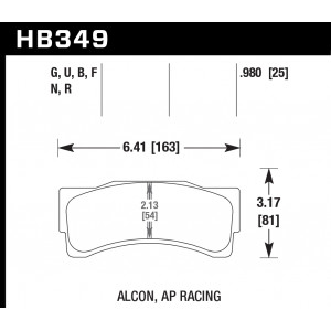 Колодки тормозные HB349Q1.18 HAWK DTC-80; AP Racing, Alcon 30mm