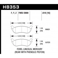 Колодки тормозные HB353F.618 HAWK HPS