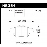 Колодки тормозные HB354F.756A HAWK HPS передние AUDI / VW