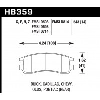 Колодки тормозные HB359G.543 HAWK DTC-60