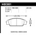 Колодки тормозные HB361U.622 HAWK DTC-70 Honda S2000/Civic Type "R", Acura RSX 16 mm
