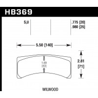 Колодки тормозные HB369S.775 HAWK HT-10 Wilwood 20 mm