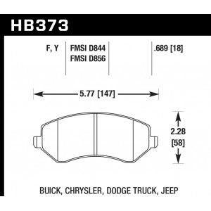 Колодки тормозные HB373F.689 HAWK HPS Jeep Liberty (KJ) 2002-2007