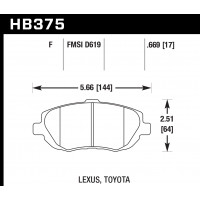 Колодки тормозные HB375F.669 HAWK HPS TOYOTA/LEXUS MARK2; CHASER; ALTEZZA; SOARER; GS300; IS300; SUPRA